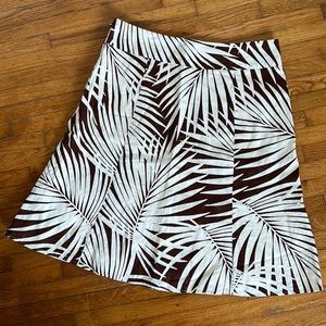 Linen/cotton palm print skirt